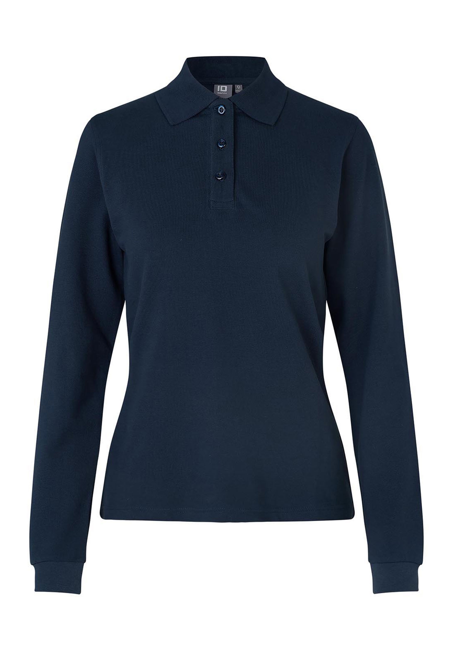 Damen Poloshirt Langarm - marine - S